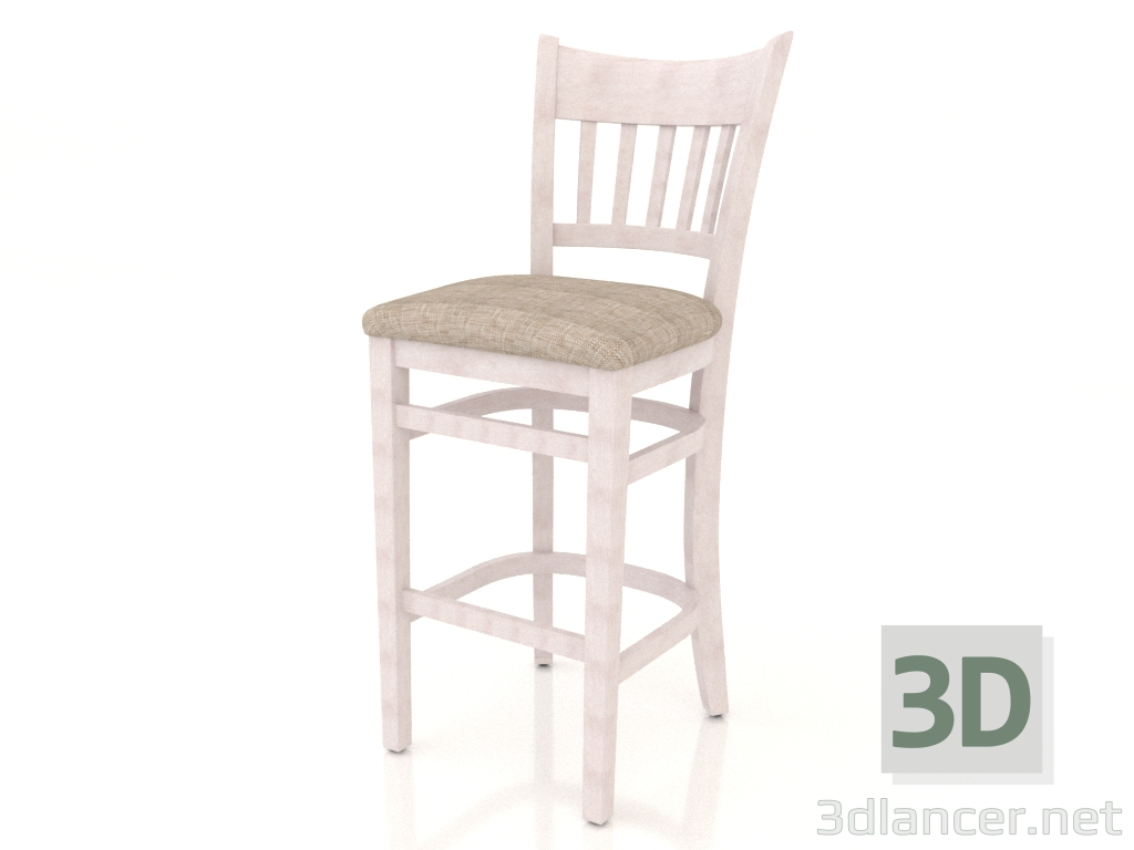 Modelo 3d Banqueta alta Liverpool (faia branqueada) - preview