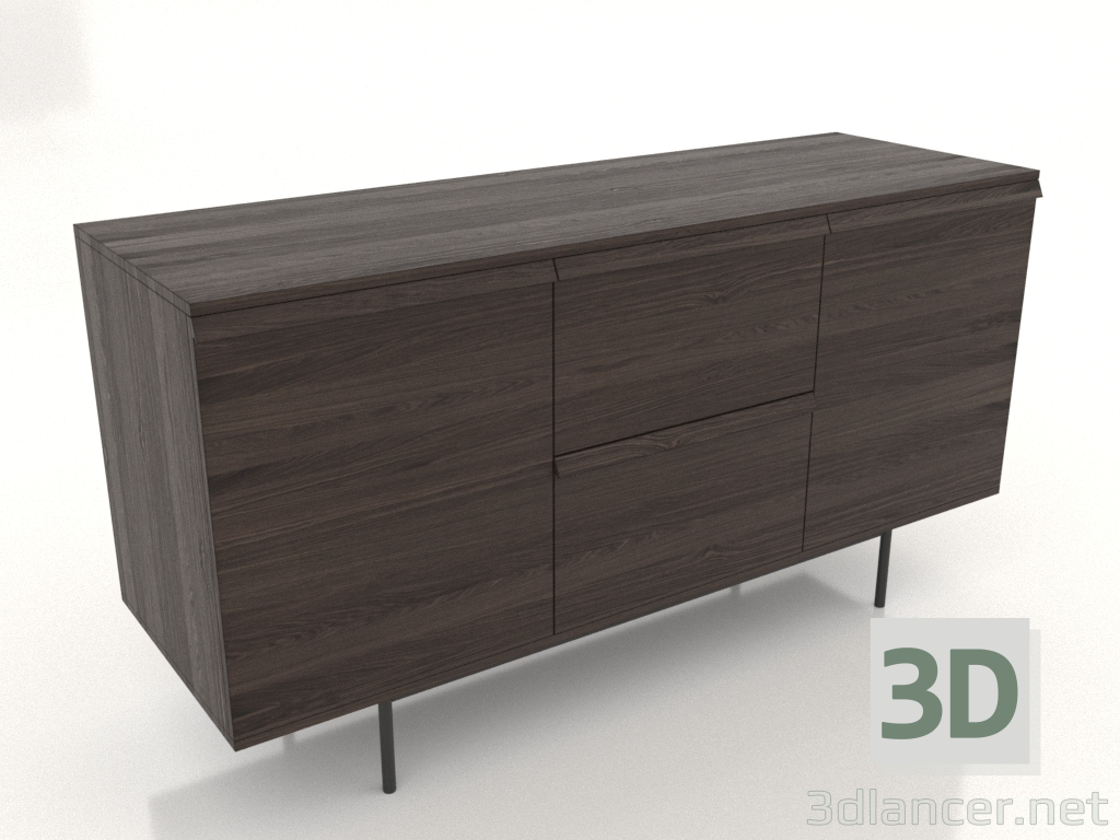 Modelo 3d Cômoda 2 METAL 1500x500x800 (nogueira cinza) - preview