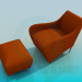 3d model Chair with ottoman - preview