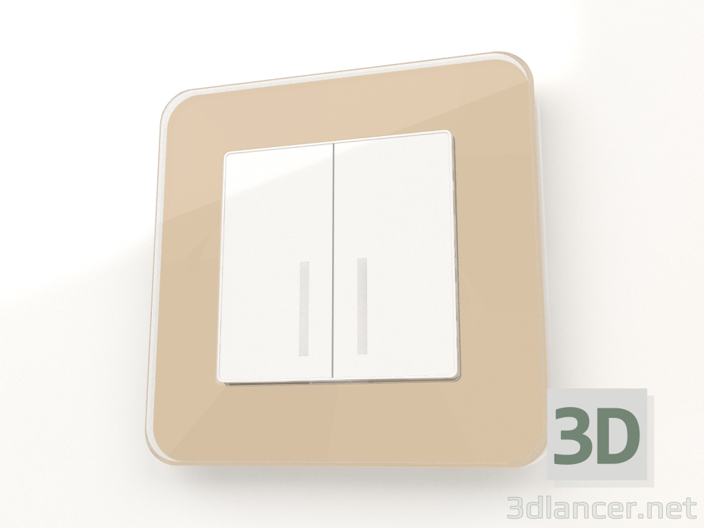 3d model Glass frame for 1 post Elite (ivory) - preview