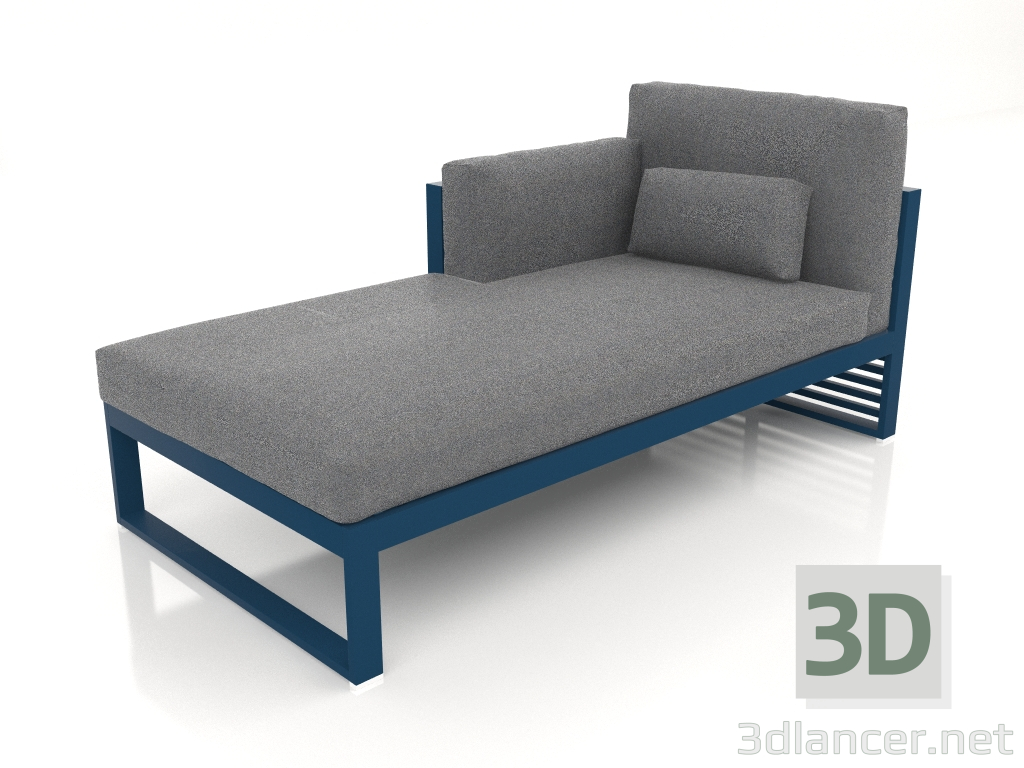 3d model Modular sofa, section 2 left, high back (Grey blue) - preview