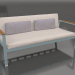 3d model 2-seater sofa (Blue gray) - preview