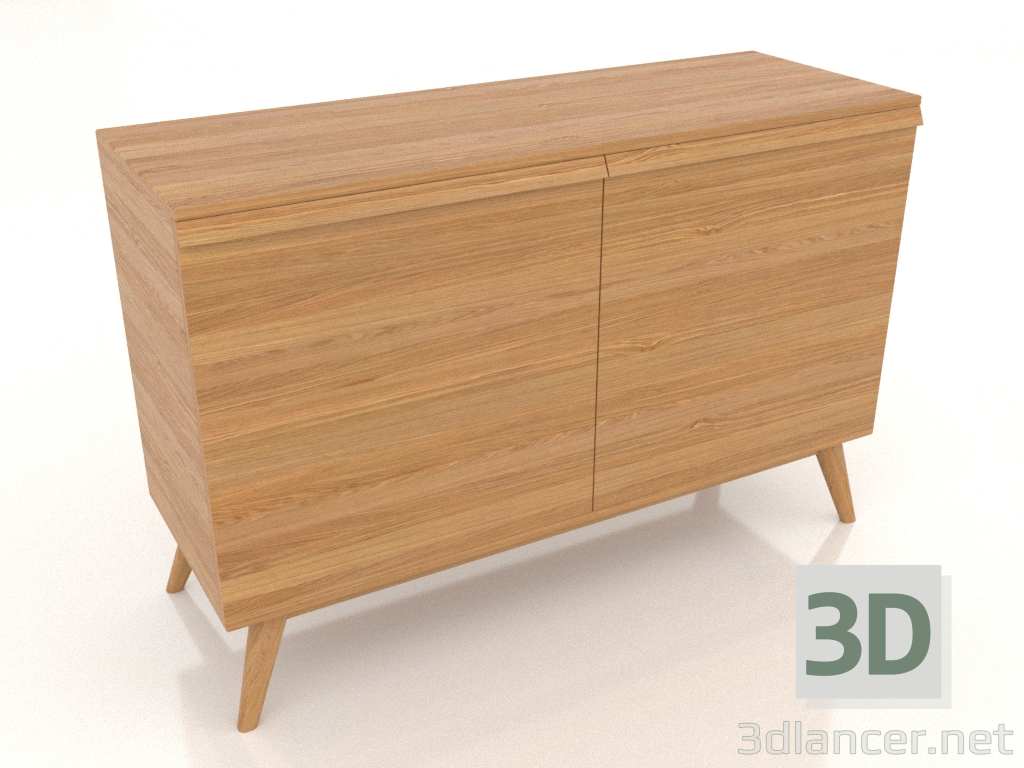 3d model Chest of drawers 5 1200x400x800 (natural oak) - preview