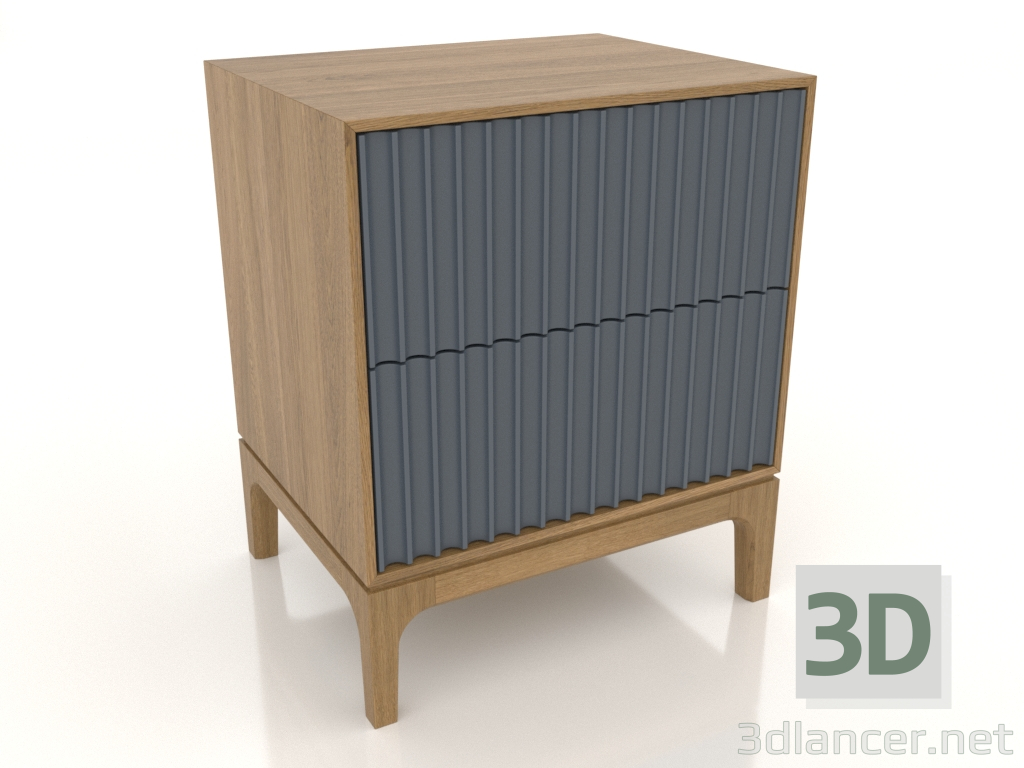 3d model Mesita de noche FARGO 2 cajones con frontales fresados (pizarra, roble natural, opción 2) - vista previa