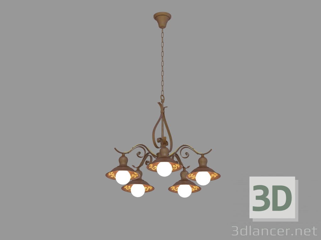 modello 3D Lampadario Magrib (1213-5P) - anteprima