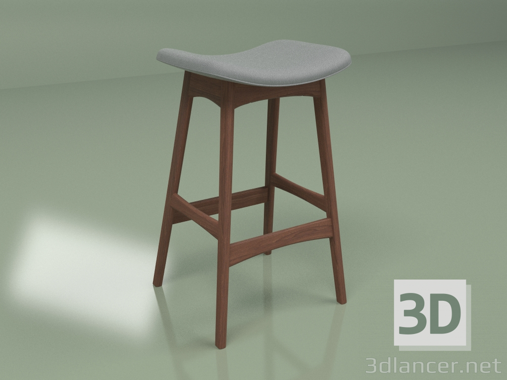 3d model Silla semi-bar Allegra altura 67 (gris oscuro, nogal macizo) - vista previa