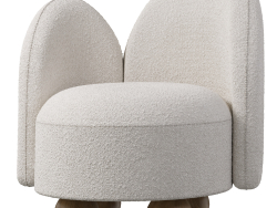 Fauteuil de salon boules en bois blanc