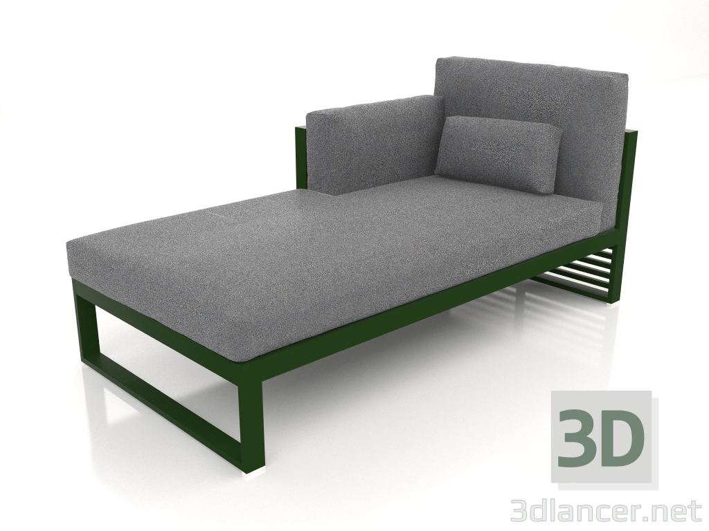 modèle 3D Canapé modulable, section 2 gauche, dossier haut (Vert bouteille) - preview