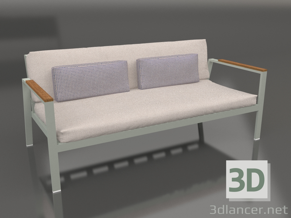 3D Modell 2-Sitzer-Sofa (Zementgrau) - Vorschau