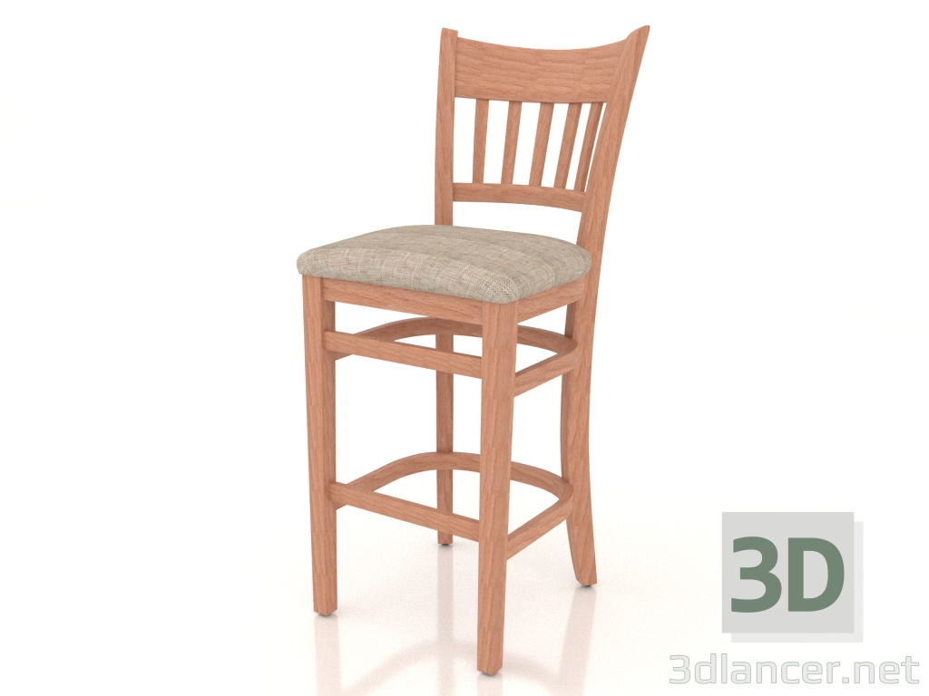 3d model Taburete de bar Liverpool (Haya natural) - vista previa