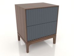 Bedside table FARGO 2 drawers with milled facades (slate, tobacco oak, option 2)