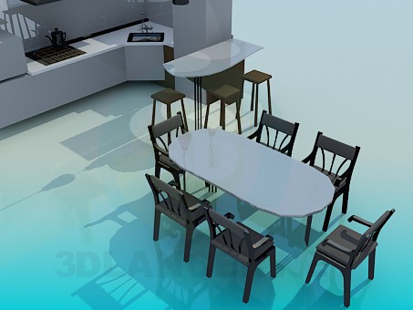 3d model The corner kitchen - preview