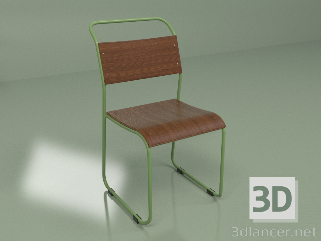 modello 3D Sedia Chiesa (verde opaco) - anteprima