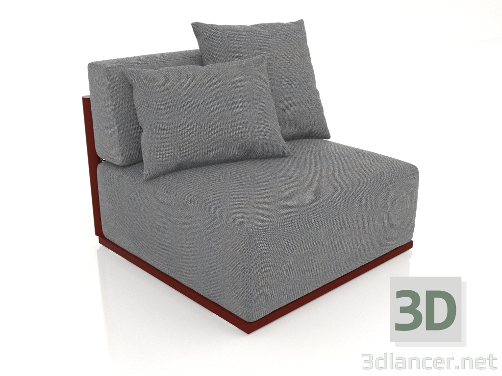 3d модель Диванний модуль секція 3 (Wine red) – превью