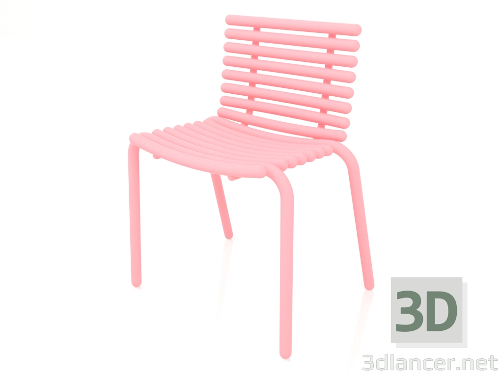 modèle 3D Chaise de salle à manger (rose) - preview