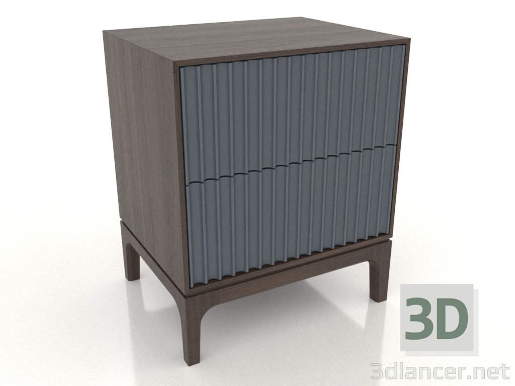 modèle 3D Table de chevet FARGO 2 tiroirs avec façades fraisées (ardoise, chêne foncé, option 2) - preview modèle 3D Table de chevet FARGO 2 tiroirs avec façades fraisées (ardoise, chêne foncé, option 2) - preview