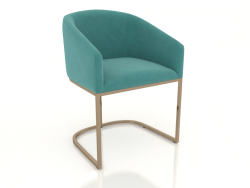 Fauteuil à dossier arrondi Emery, finition polie