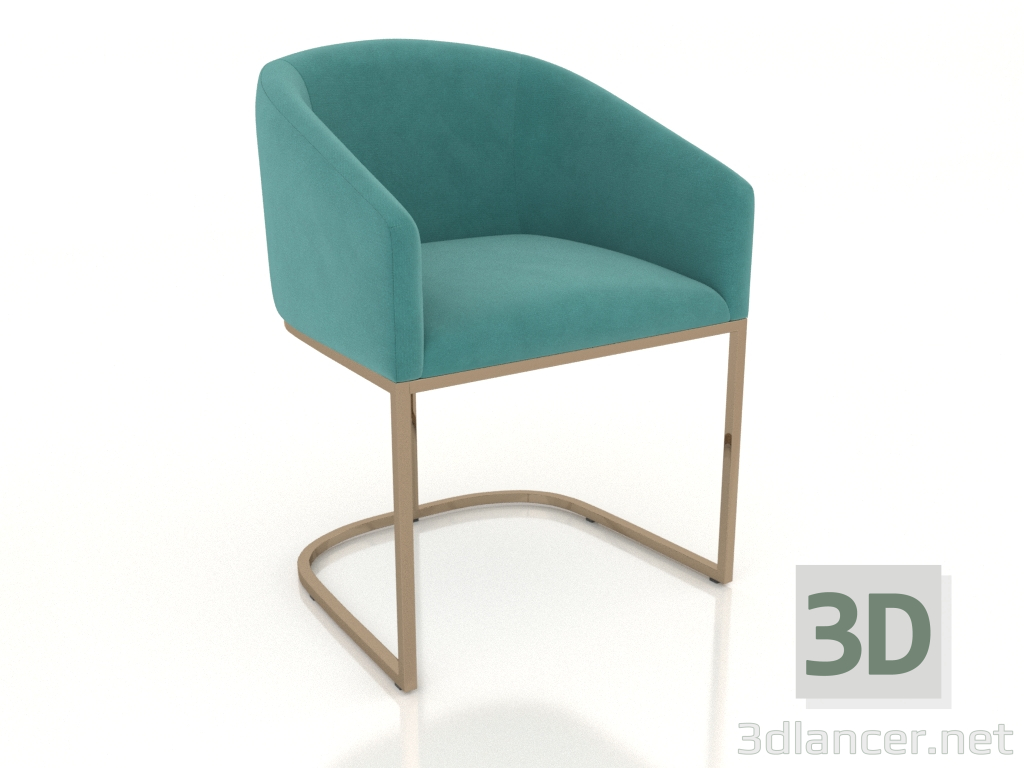 3D Modell Emery Barrelback Slope Burnished Armchair - Vorschau