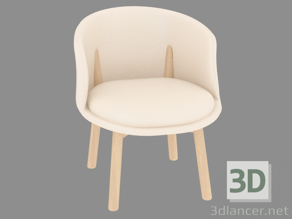 Modelo 3d Poltrona com estofamento de couro Peg - preview