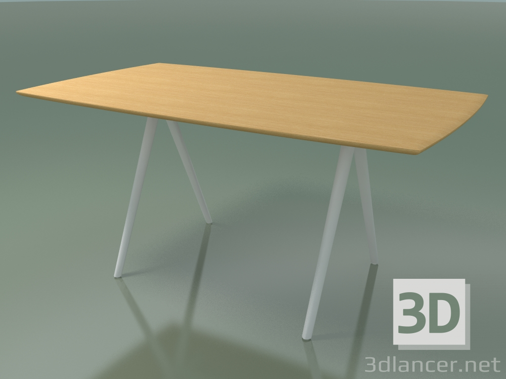 modello 3D Tavolo a forma di sapone 5418 (H 74 - 90x160 cm, gambe 180 °, impiallacciato rovere naturale L22, V1 - anteprima