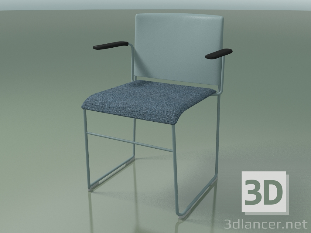 3d model Silla apilable con reposabrazos 6604 (tapizado de asientos, polipropileno, gasolina, V57) - vista previa