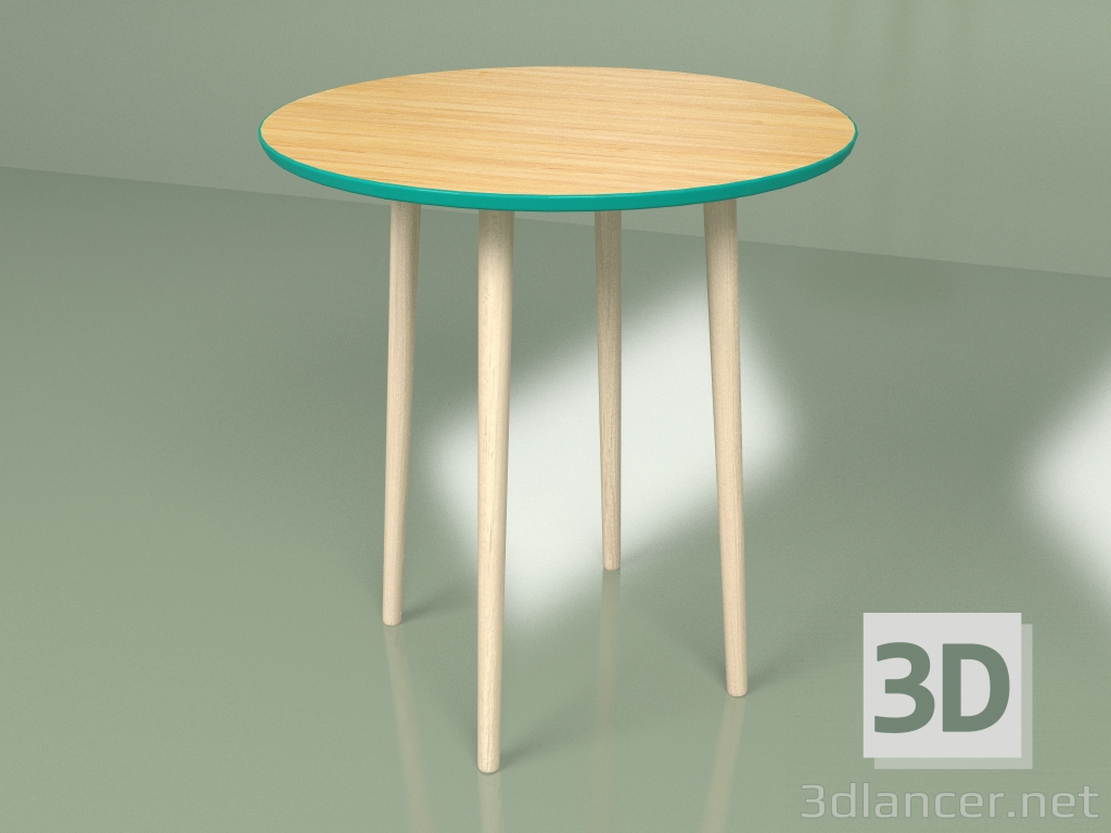 Modelo 3d Mesa redonda Sputnik folheado a 70 cm (turquesa) - preview