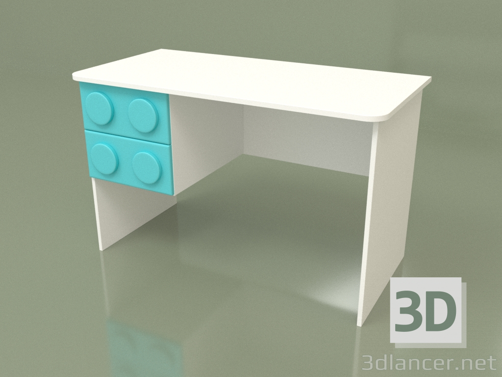 modello 3D Scrittoio sinistro (Aqua) - anteprima