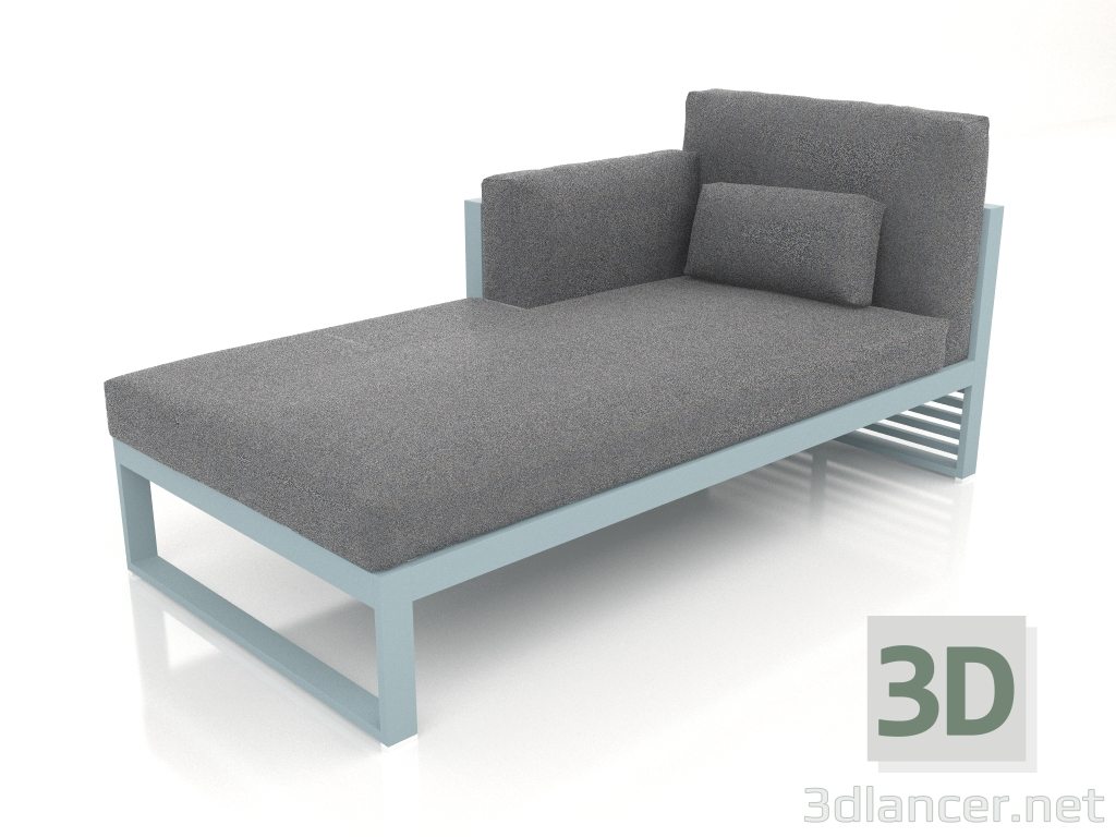 modello 3D Divano modulare, sezione 2 sinistra, schienale alto (grigio blu) - anteprima