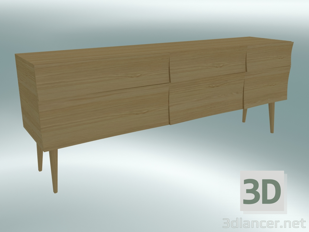 modèle 3D Buffet Large Reflect (Chêne) - preview