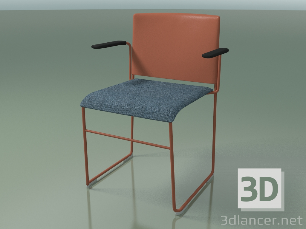 modèle 3D Chaise empilable avec accoudoirs 6604 (rembourrage d'assise, polypropylène Rouille, V63) - preview