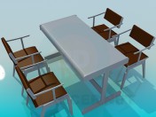 Table et chaises pour café