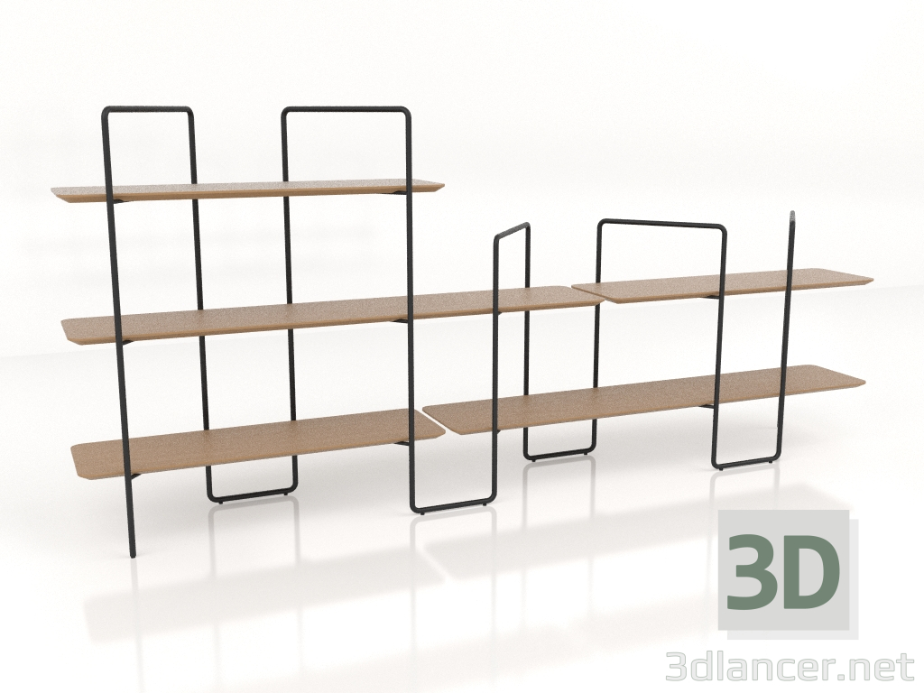 modello 3D Rack modulare (composizione 2 (04+02+U)) - anteprima