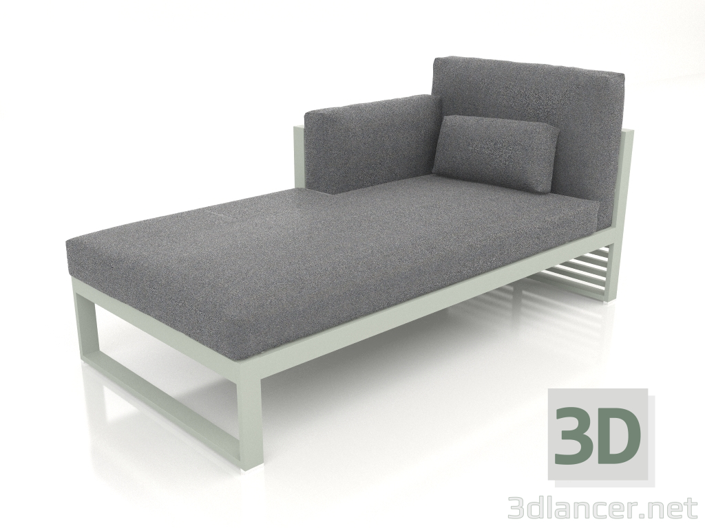 modello 3D Divano modulare, sezione 2 sinistra, schienale alto (Grigio cemento) - anteprima