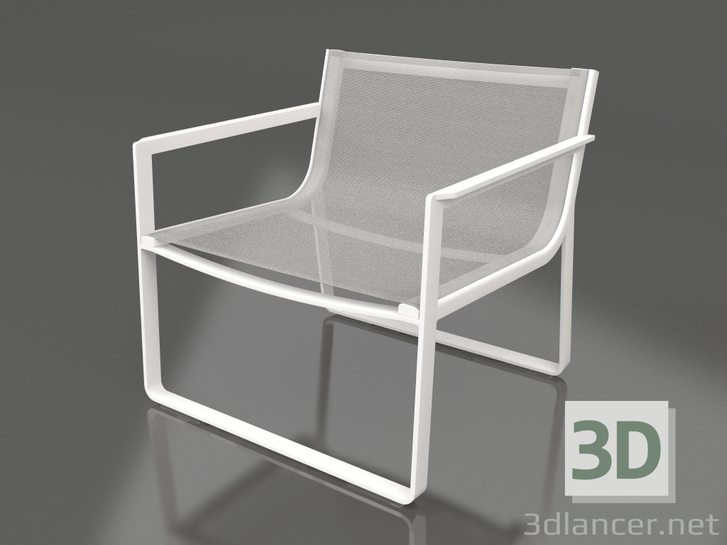 modèle 3D Fauteuil club (Blanc) - preview