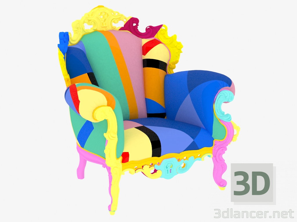 Modelo 3d Cadeira no quadro de madeira Proust - preview