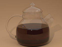 Glass teapot with a lid