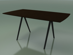 Mesa en forma de jabón 5418 (H 74 - 90x160 cm, patas 180 °, chapada en wengué L21, V44)