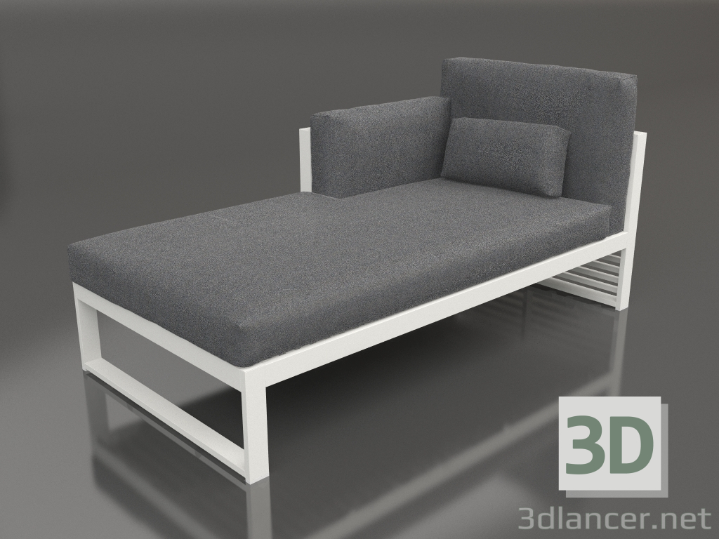 Modelo 3d Sofá modular, seção 2 esquerda, encosto alto (cinza ágata) - preview