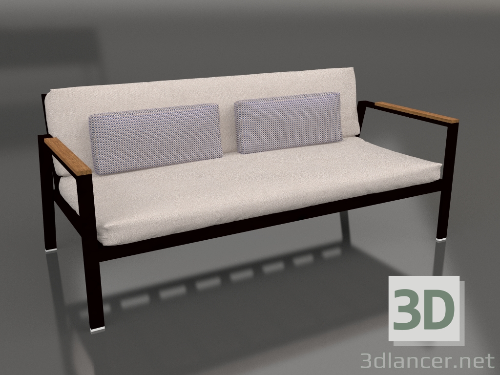 3d model 2-seater sofa (Black) - preview