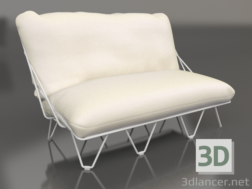 3d model 2-seater sofa (Grey) - preview