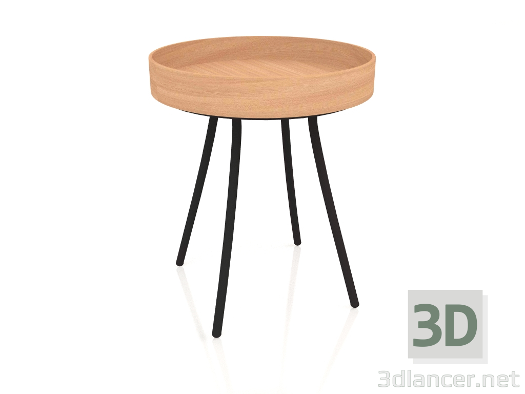 3d model Una mesa auxiliar con bandeja de roble. - vista previa