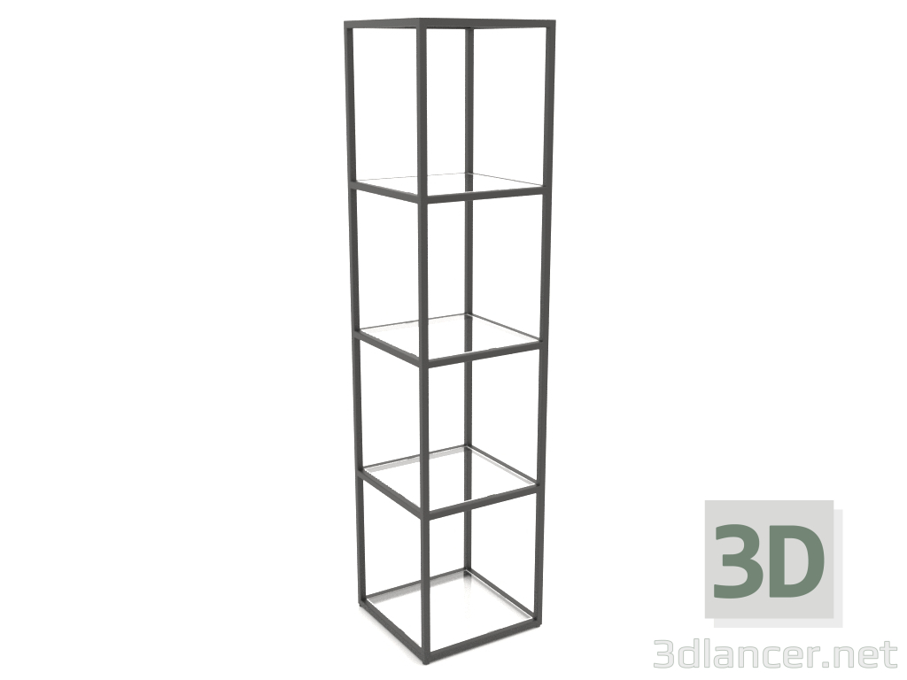 modello 3D Scaffale quadrato grande (VETRO, 40x40x170, 5 ripiani) - anteprima