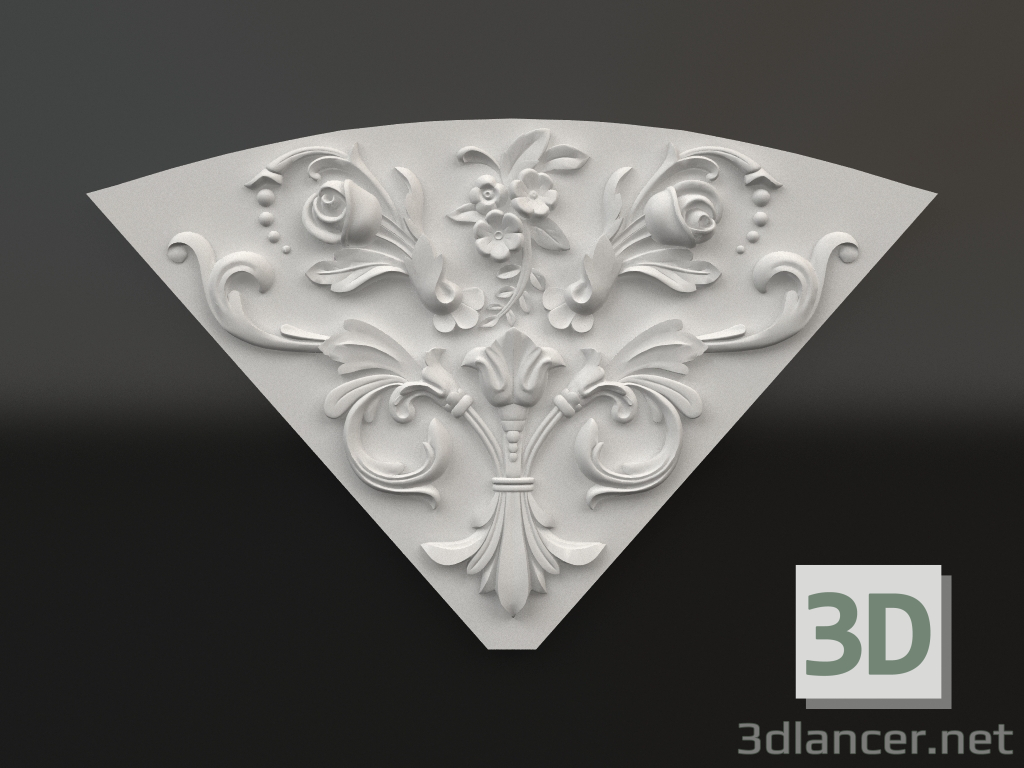 modello 3D Elemento decorativo in gesso DE 041 (289х387) - anteprima