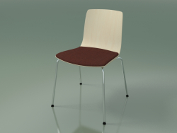 Chair 3973 (4 metal legs, with a pillow on the seat, white birch)