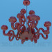 3d model Colored glass chandelier - preview