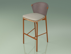 Tabouret de bar 050 (Marron, Rouille Métallique, Teck)