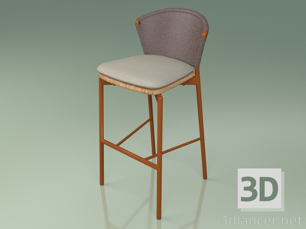 Modelo 3d Banqueta de bar 050 (marrom, metal enferrujado, teca) - preview