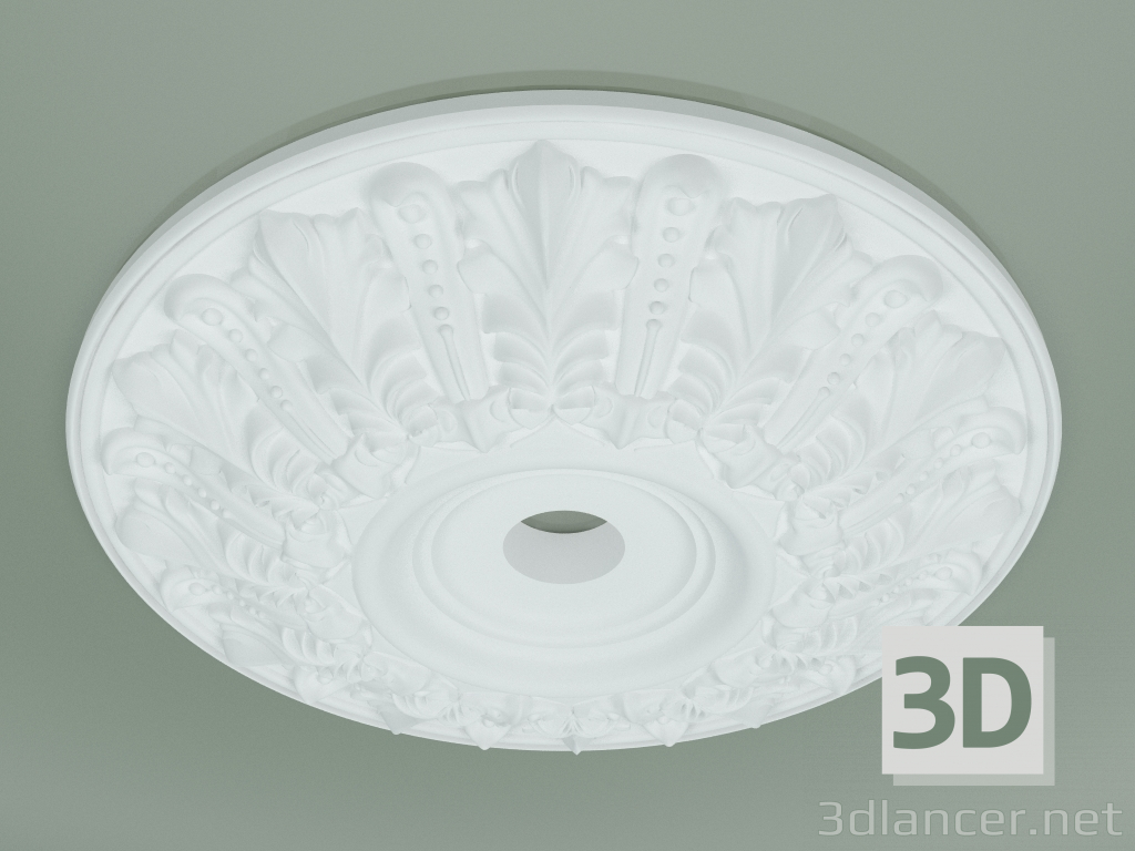 Modelo 3d Roseta com ornamento RW014 - preview