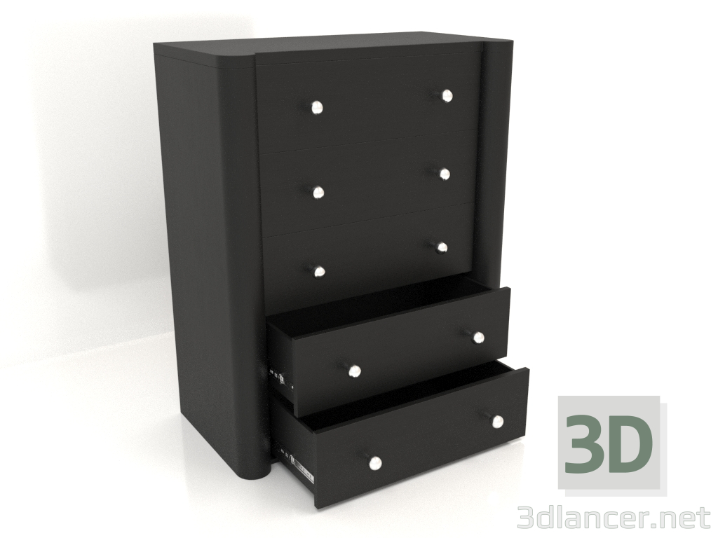 modello 3D Cassettiera TM 022 (aperta) (910x480x1140, legno nero) - anteprima