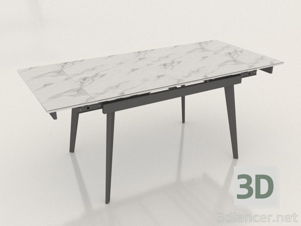 3D Modell Klapptisch Laura 120-180 (weiße Keramik) - Vorschau